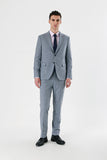 Gray Filafil Peak Lapel Double Vent 6 Drop Slim Fit Classic Suit 1001240162