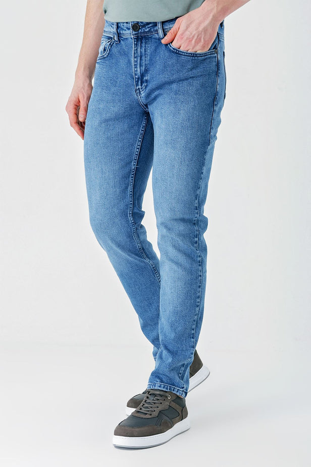 Gabardine Cotton 5 Pocket Slim Fit Casual Denim Pants 1023240154