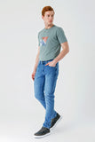 Gabardine Cotton 5 Pocket Slim Fit Casual Denim Pants 1023240154