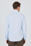 Long Sleeve Gabardine Hard Collar Pocketless Slim Fit Stretch Shirt 1004250234