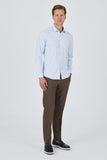 Long Sleeve Gabardine Hard Collar Pocketless Slim Fit Stretch Shirt 1004250234