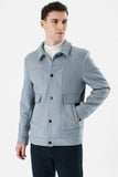 Felt College Collar Lined Slim Fit Casual Coat 1007235172