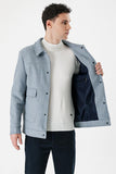 Felt College Collar Lined Slim Fit Casual Coat 1007235172