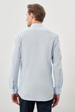Long Sleeve Plain Weave Stand Collar Pocketless Cotton Casual Slim Fit Shirt 1004245270