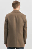 Mink Brown Felt Baby Collar Quilted-Lined Comfort Fit Classic Long Coat 1008245161