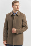 Mink Brown Felt Baby Collar Quilted-Lined Comfort Fit Classic Long Coat 1008245161