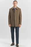 Mink Brown Felt Baby Collar Quilted-Lined Comfort Fit Classic Long Coat 1008245161
