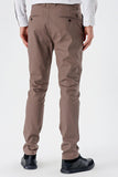 Light Brown Cotton Side Pocket Casual Slim Fit Chino Trousers 1003240151