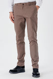 Light Brown Cotton Side Pocket Casual Slim Fit Chino Trousers 1003240151