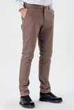 Light Brown Cotton Side Pocket Casual Slim Fit Chino Trousers 1003240151
