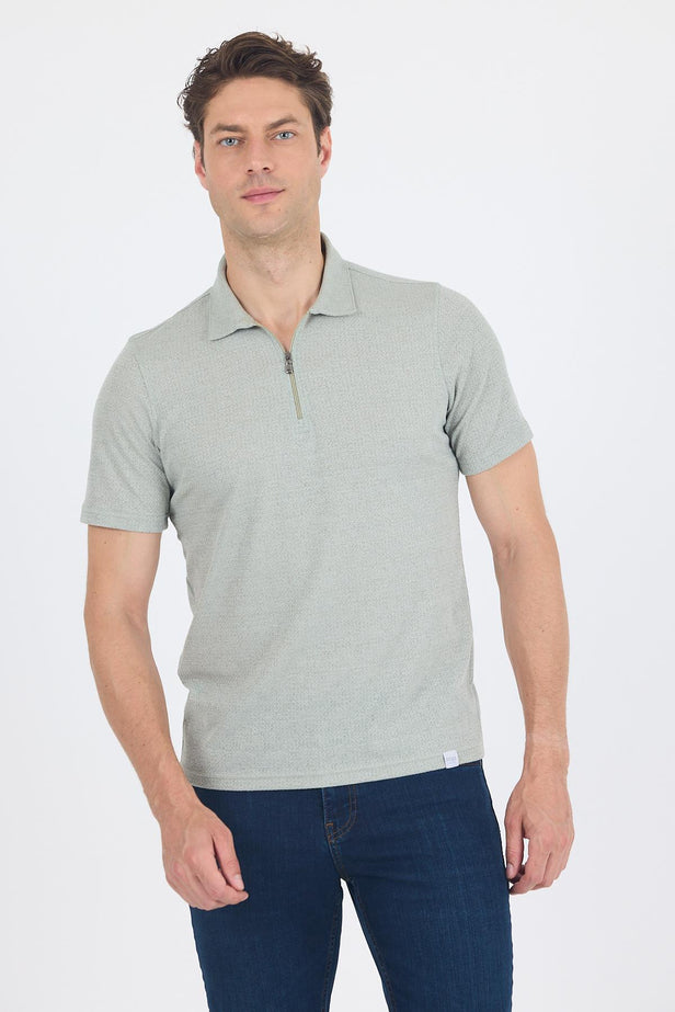 Short Sleeve Plain Supreme Polo Collar Pocketless Cotton Casual Slim Fit T-Shirt 1011250162