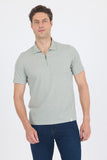 Short Sleeve Plain Supreme Polo Collar Pocketless Cotton Casual Slim Fit T-Shirt 1011250162