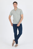 Short Sleeve Plain Supreme Polo Collar Pocketless Cotton Casual Slim Fit T-Shirt 1011250162