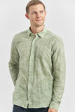 Long Sleeve Printed Embossed Pocketless Cotton Lycra Slim Fit Shirt 1004240100