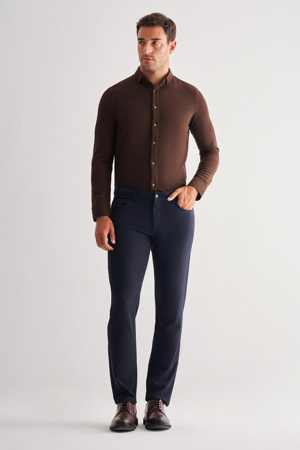 Men’s Slim Fit 5-Pocket Stretch Casual Trousers – Straight Leg (Model 1003255157)