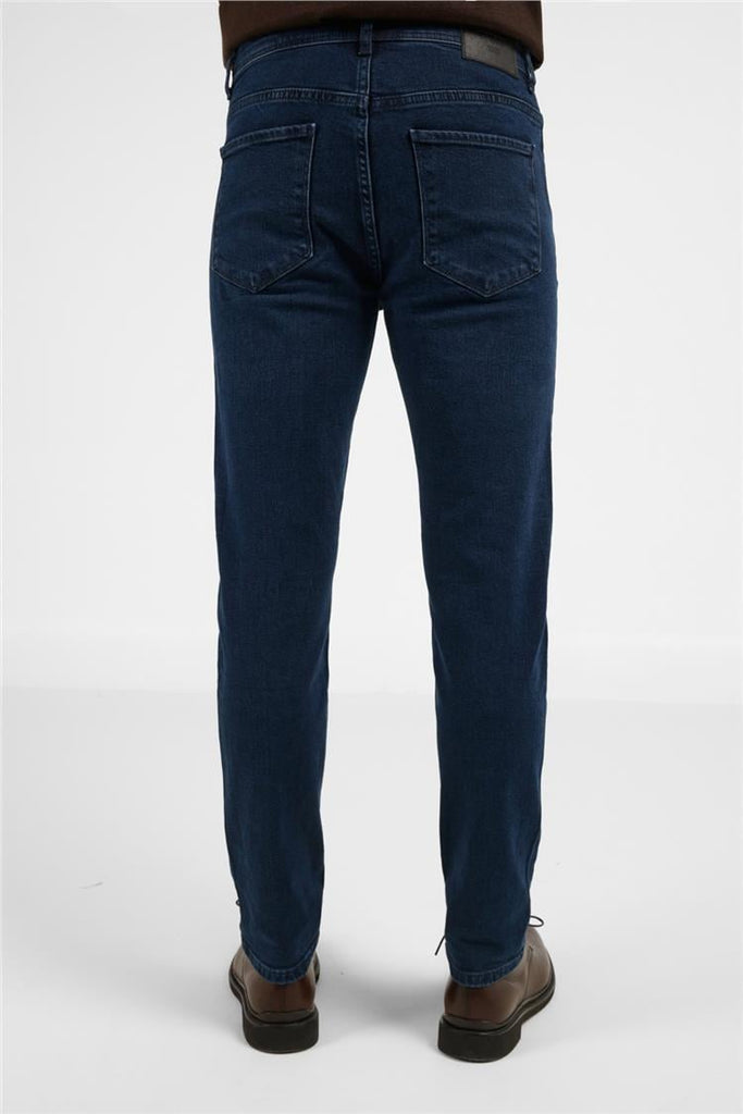 Navy Blue 5 Pocket Slim Fit Denim Pants (Model 1023255169)