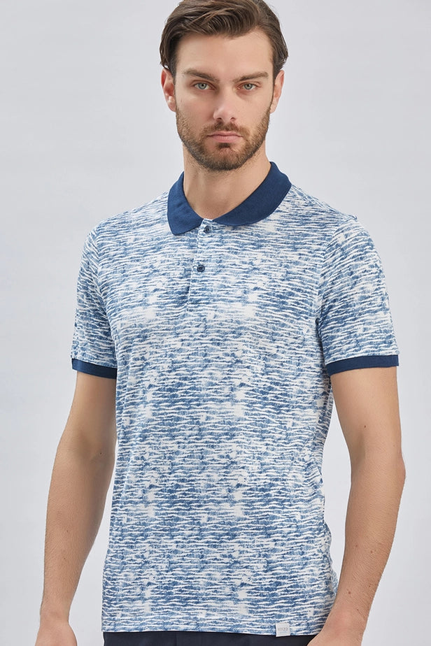 IMZA Men's Printed Piqué Slim Fit Casual Polo T-Shirt – 1011240157