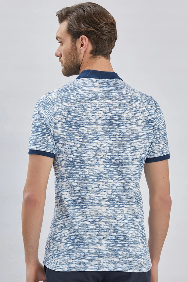 IMZA Men's Printed Piqué Slim Fit Casual Polo T-Shirt – 1011240157