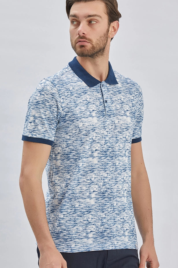 IMZA Men's Printed Piqué Slim Fit Casual Polo T-Shirt – 1011240157