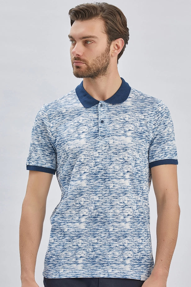 IMZA Men's Printed Piqué Slim Fit Casual Polo T-Shirt – 1011240157