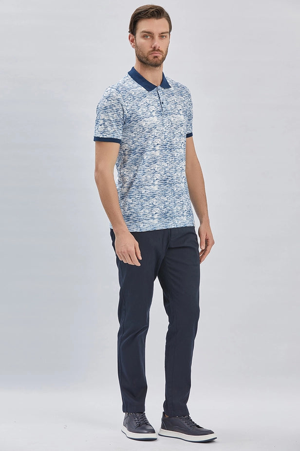 IMZA Men's Printed Piqué Slim Fit Casual Polo T-Shirt – 1011240157