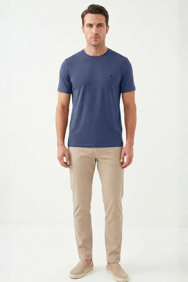 IMZA Men's Crew Neck Knitted Standard Fit Stretch T-Shirt – 1011260267