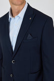 Dark Navy Wing Lapel Stretch 6 Drop Slim Fit Classic Blazer 1002250124