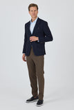 Dark Navy Wing Lapel Stretch 6 Drop Slim Fit Classic Blazer 1002250124