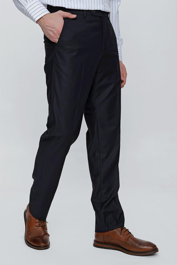 Navy Stretch Side Pocket Comfort Fit Classic Trousers 1003245005