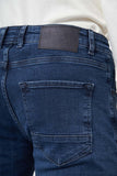 Dark Navy Gabardine Cotton 5 Pocket Slim Fit Casual Denim Pants 1023245155