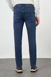 Dark Navy Gabardine Cotton 5 Pocket Slim Fit Casual Denim Pants 1023245155