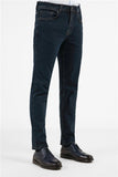Navy Gabardine Cotton 5 Pocket Straight Leg Slim Fit Denim Pants 1023255164