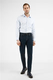 Navy Gabardine Cotton 5 Pocket Straight Leg Slim Fit Denim Pants 1023255164