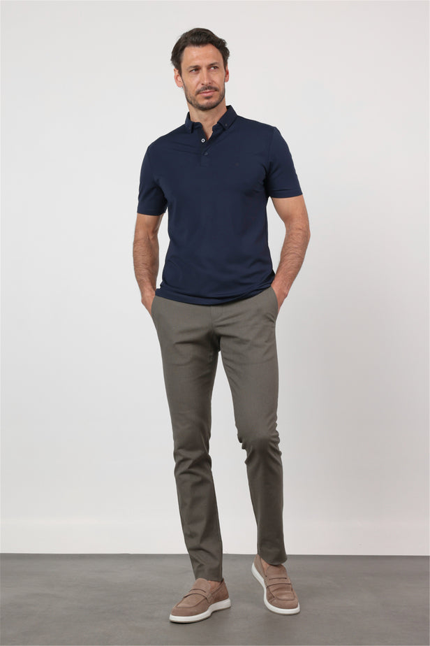 Short Sleeve Italian Collar Pocketless Standard Fit T-Shirt 1011260150