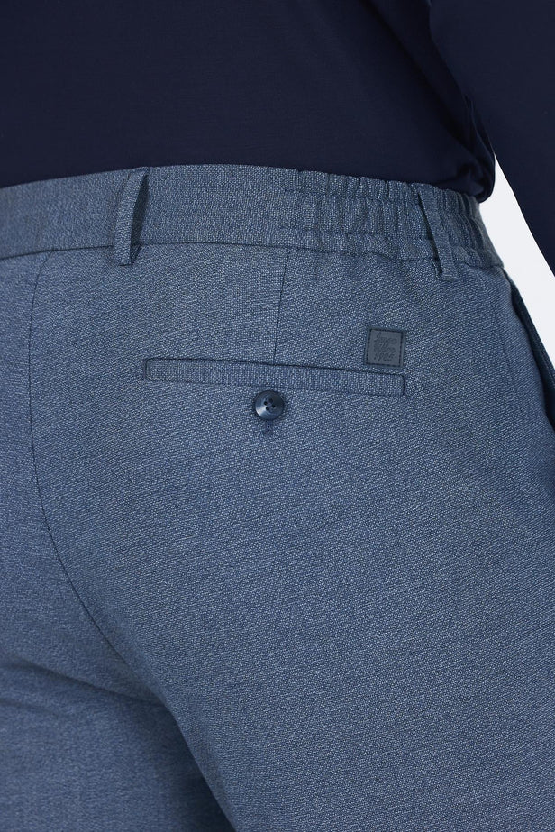 Self-Patterned Side Pocket Slim Fit Jogger Trousers 1003250161