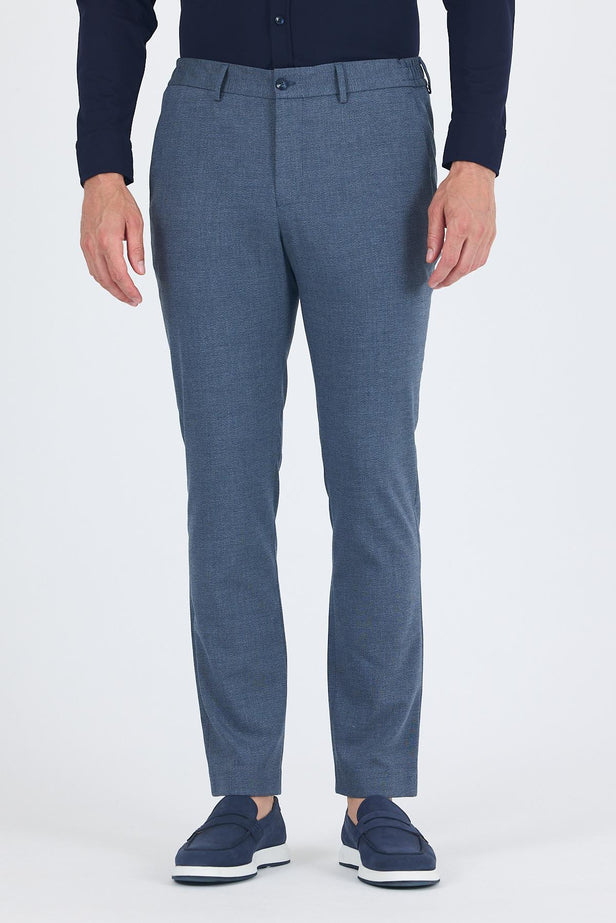 Self-Patterned Side Pocket Slim Fit Jogger Trousers 1003250161