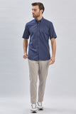 Short Sleeve Pocket Piping Comfort Fit Cotton Shirt 1004240219