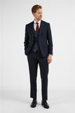 Mono Collar Crash Pattern Slim Fit Suit with Vest – 6 Drop (Model 1001255175)