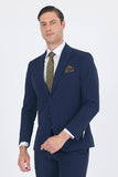 Notch Lapel Half-Lined Elastic Waist 6 Drop Slim Fit Suit 1001250121