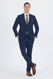 Notch Lapel Half-Lined Elastic Waist 6 Drop Slim Fit Suit 1001250121