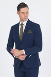 Notch Lapel Half-Lined Elastic Waist 6 Drop Slim Fit Suit 1001250121