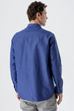 Long Sleeve Checked Hard Collar Pocket Comfort Fit Shirt 1004235157