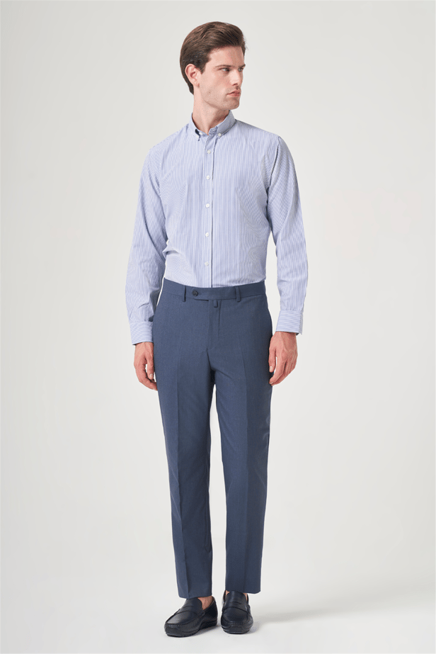 IMZA Men's Fil-a-Fil Slim Fit Stretch Classic Trousers – 1003260152