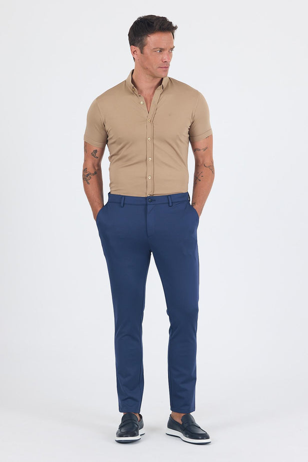 Side Pocket Casual Slim Fit Trousers 1003250163