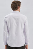 Lilac Long Sleeve Self Patterned Semi-Italian Collar Slim Fit Shirt 1004240250
