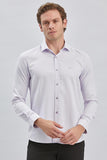 Lilac Long Sleeve Self Patterned Semi-Italian Collar Slim Fit Shirt 1004240250