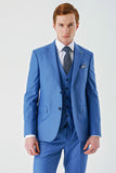 Gabardine Peak Lapel Suit with Vest 6 Drop Slim Fit Classic Suit 1001240187