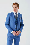 Gabardine Peak Lapel Suit with Vest 6 Drop Slim Fit Classic Suit 1001240187