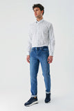 Gabardine Cotton 5 Pocket Slim Fit Casual Denim Pants 1023240154