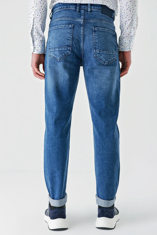 Gabardine Cotton 5 Pocket Slim Fit Casual Denim Pants 1023240154